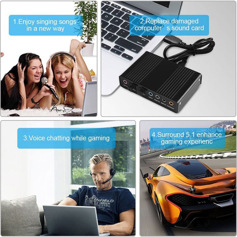 AA19 USB Optical Sound Card 6  - Usb Sound Card External 评论和价格