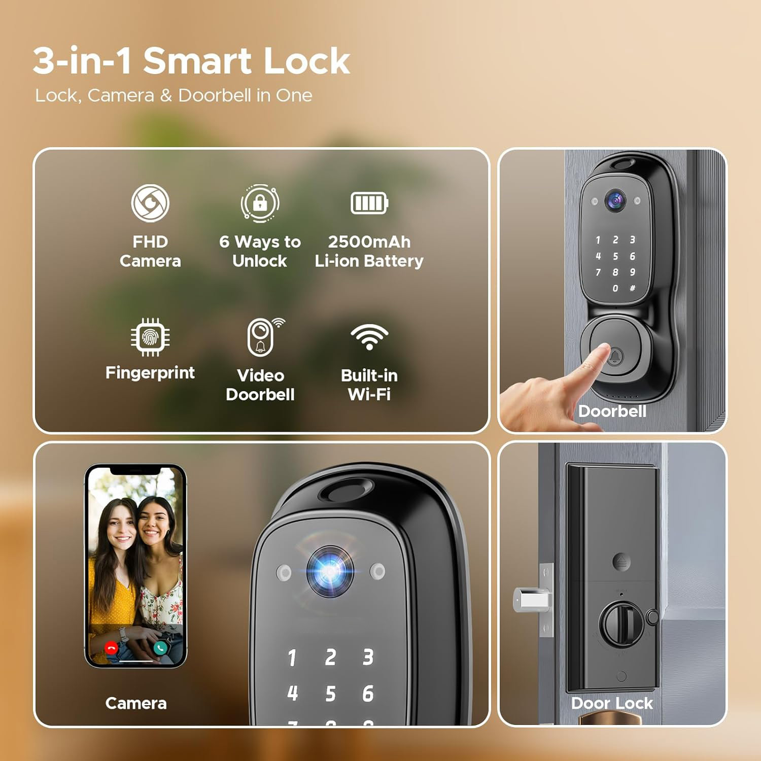 Tuya Wifi Smart Door Lock ‎Cam - Electronics & Gadgets Starting With V 评论和价格