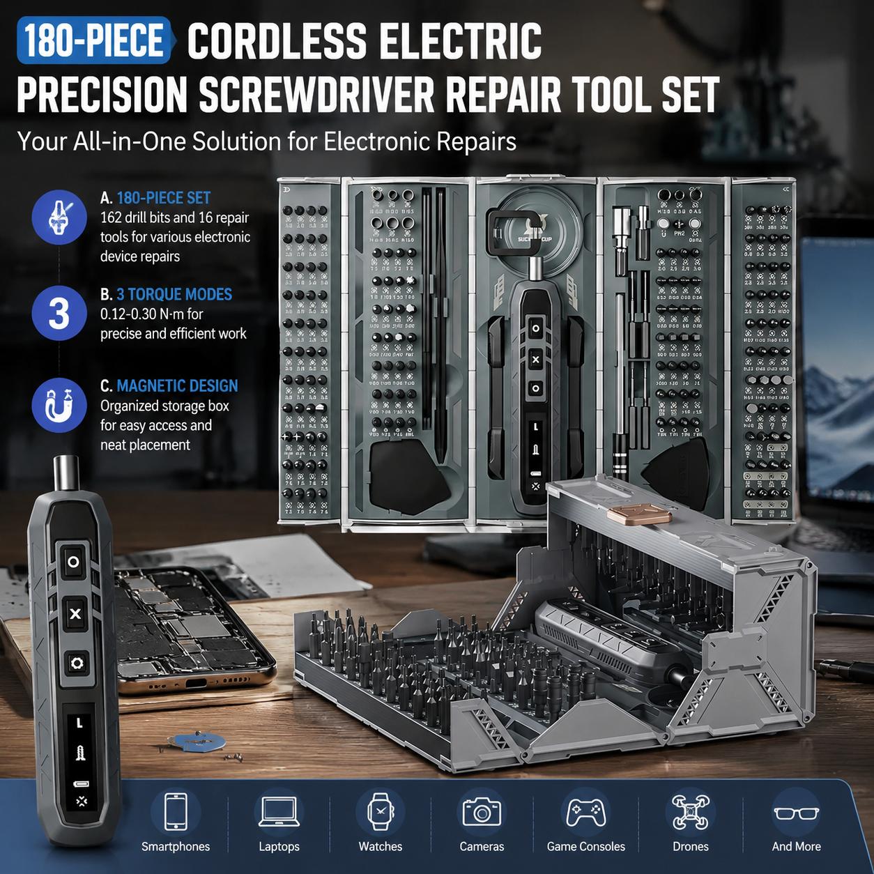 Electric Screwdriver Set 180 i - Electronics Repair Gadgets 评论和价格