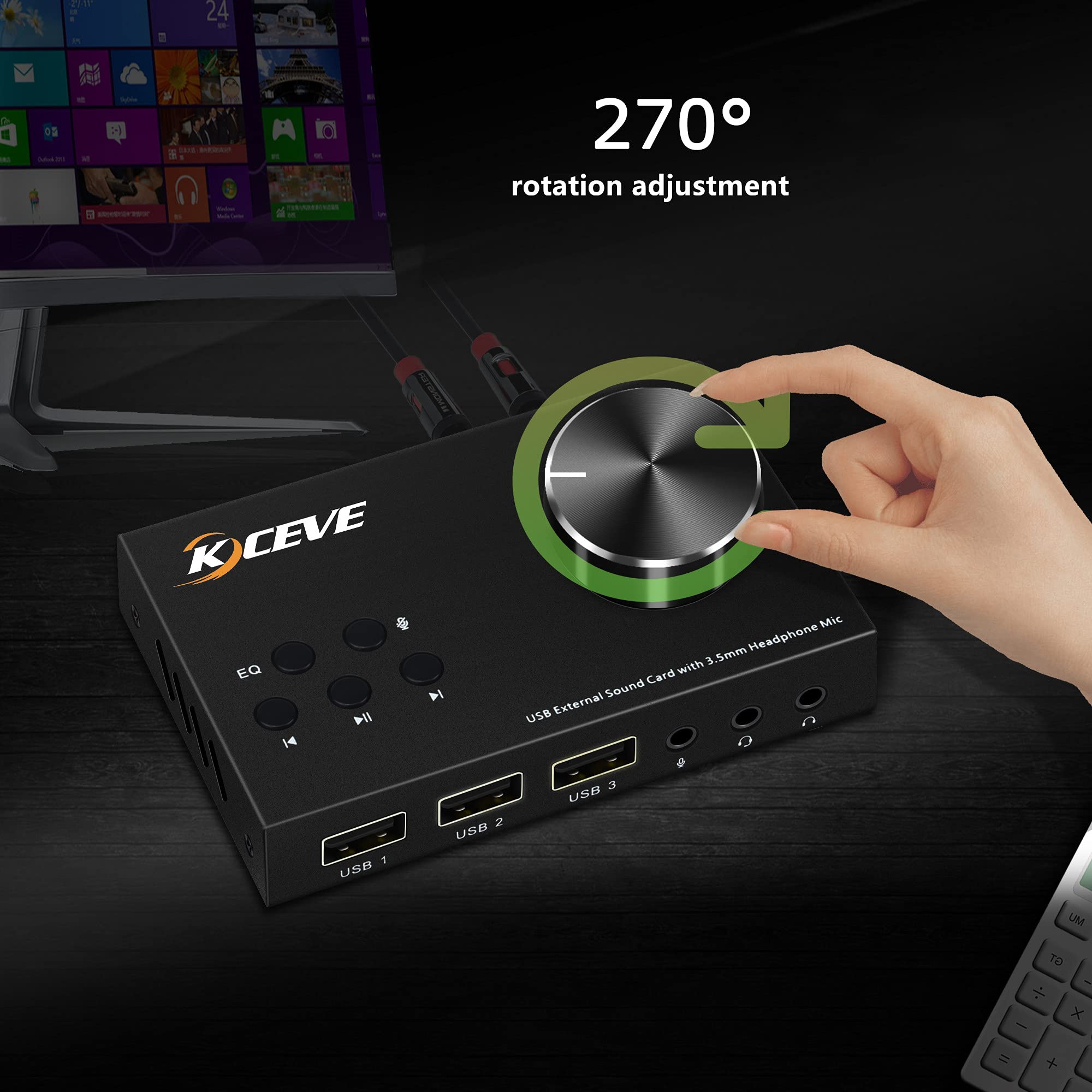 External Sound Card with Volum - Usb Sound Card External 评论和价格