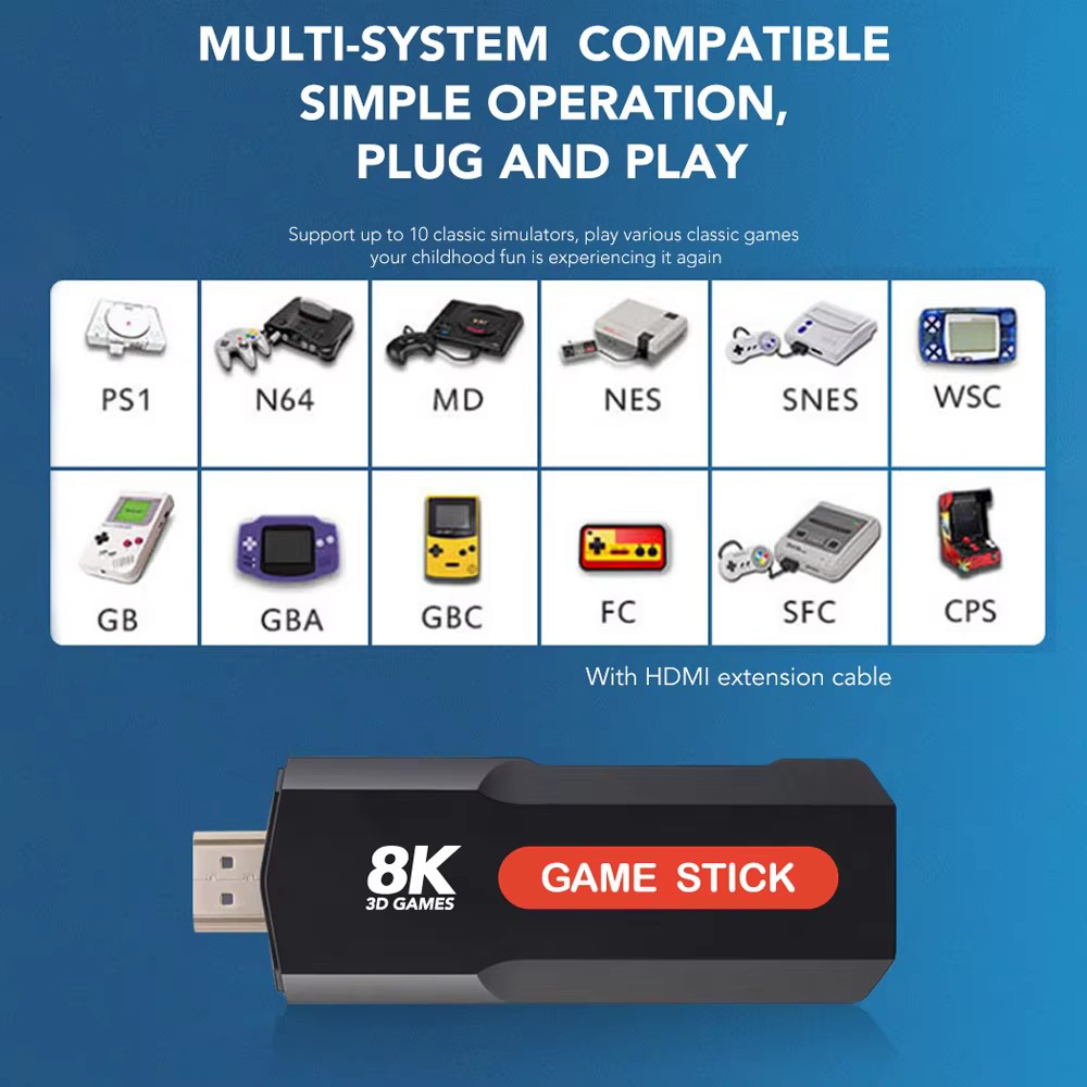 X2 Game Stick HD 4K 8K 3D Cons - Retro Game Controller Usb 评论和价格