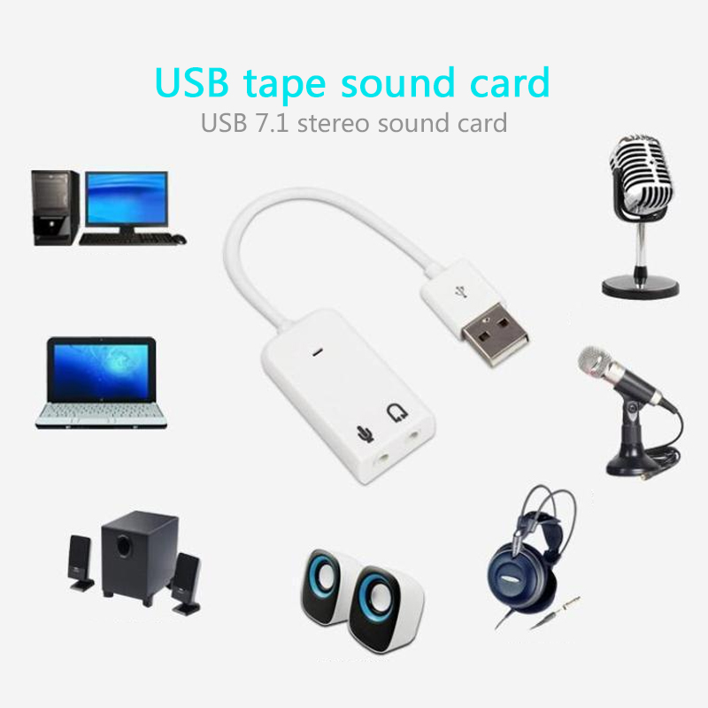 3D White 2.0 Virtual 7.1 Chann - Usb Sound Card External 评论和价格